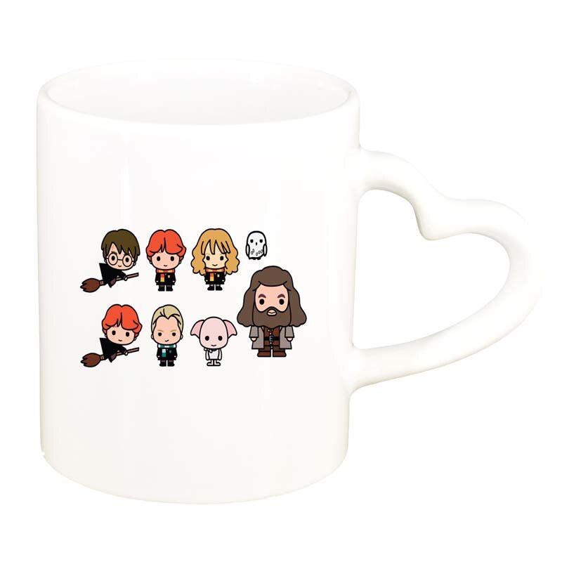 Cana Harry Potter, alb, maner inima, 330ml, D1336