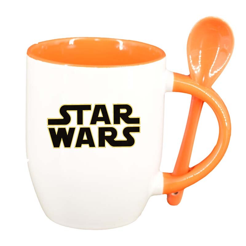 Cana Star Wars cu lingurita, interior portocaliu, 330ml, D1325