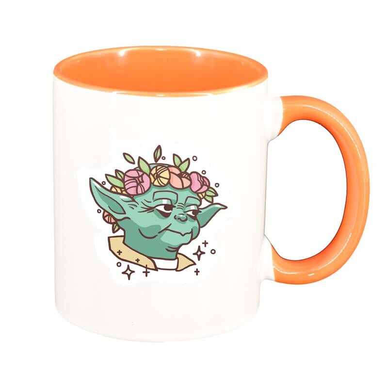 Cana Star Wars, Yoda, interior portocaliu, 330ml, D1326