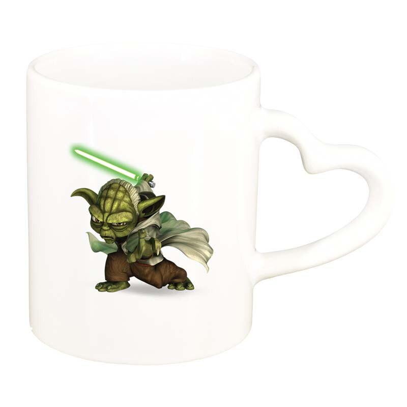 Cana Star Wars, Yoda, alb, maner inima, 330ml, D1324