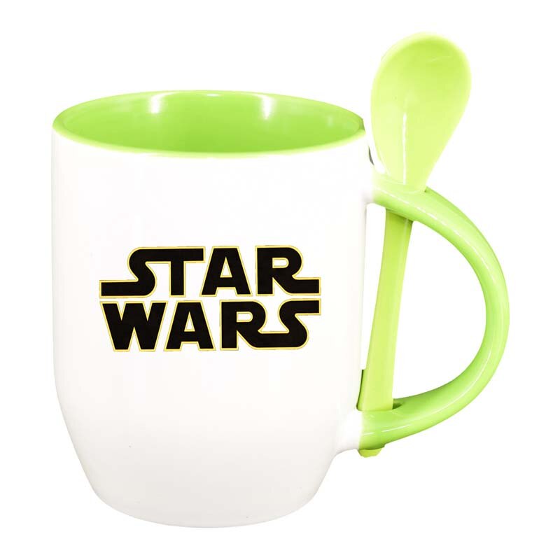 Cana Star Wars cu lingurita, interior verde deschis, 330ml, D1325