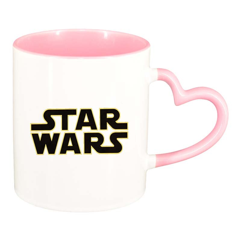 Cana Star Wars, interior roz, maner inima, 330ml, D1325