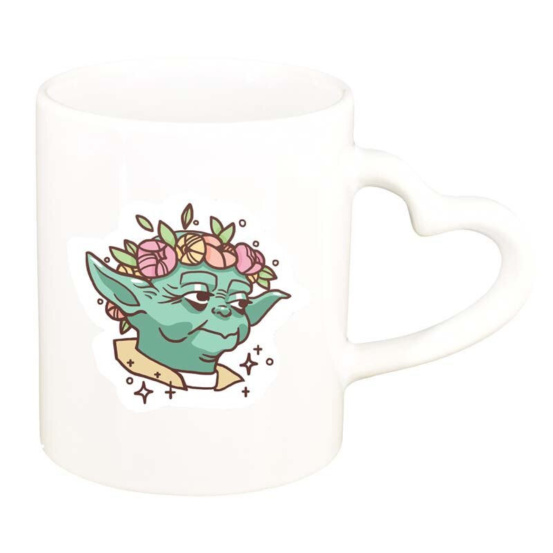 Cana Star Wars, Yoda, alb, maner inima, 330ml, D1326