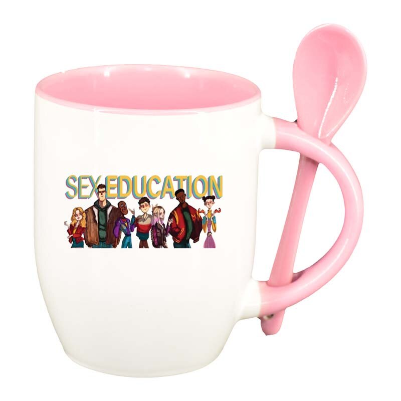 Cana Sex Education, Movie cu lingurita, interior roz, 330ml, D1332