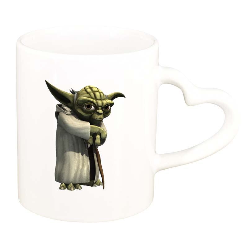 Cana Star Wars, Yoda, alb, maner inima, 330ml, D1323
