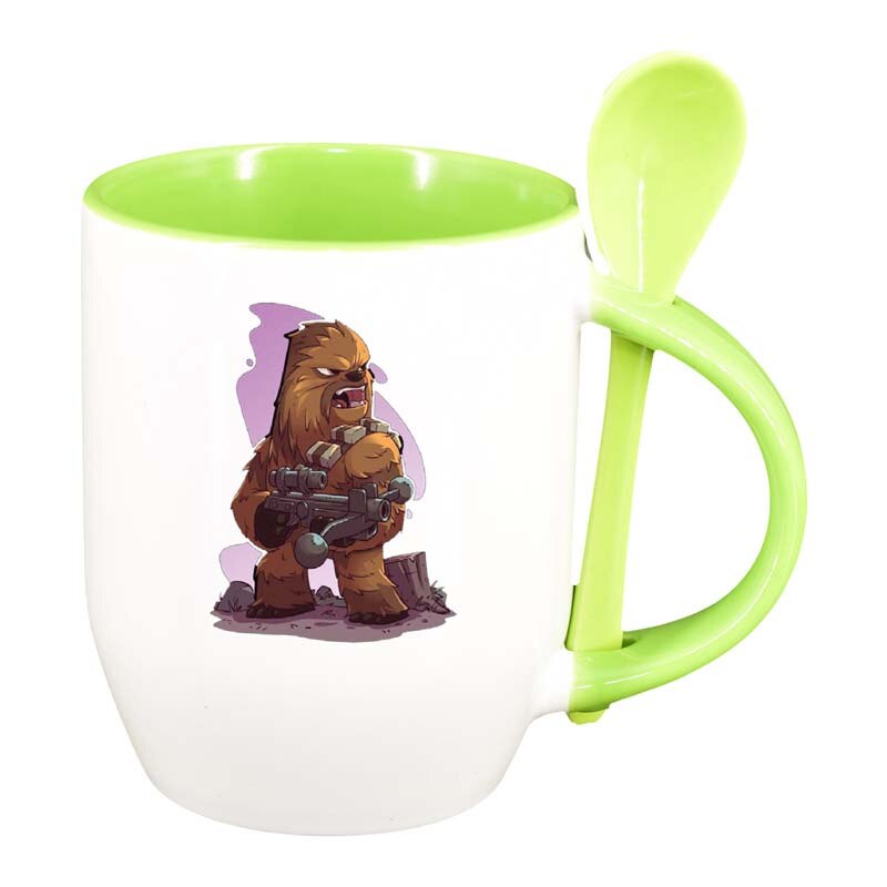 Cana Star Wars, Chewbacca cu lingurita, interior verde deschis, 330ml, D1321