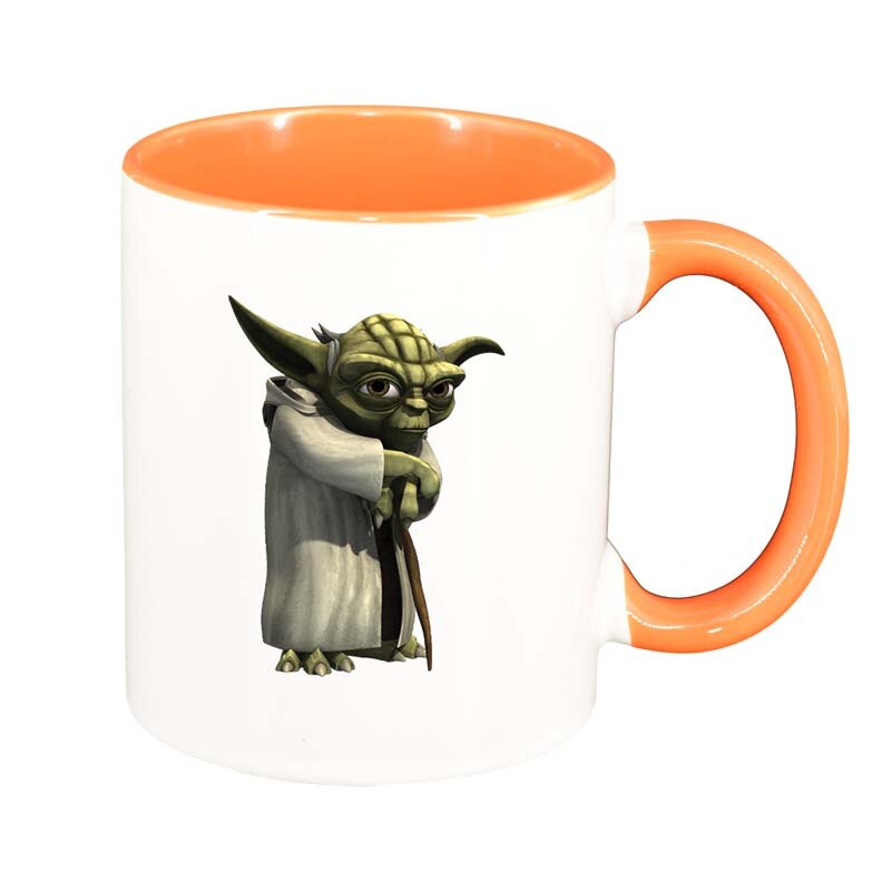 Cana Star Wars, Yoda, interior portocaliu, 330ml, D1323