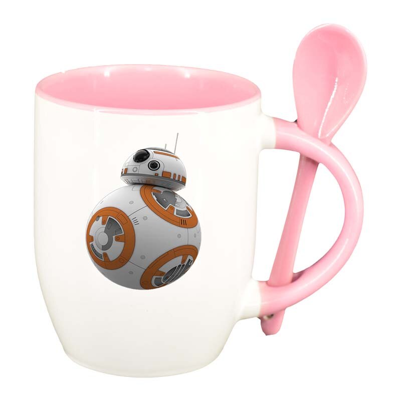 Cana Star Wars, Droid cu lingurita, interior roz, 330ml, D1322