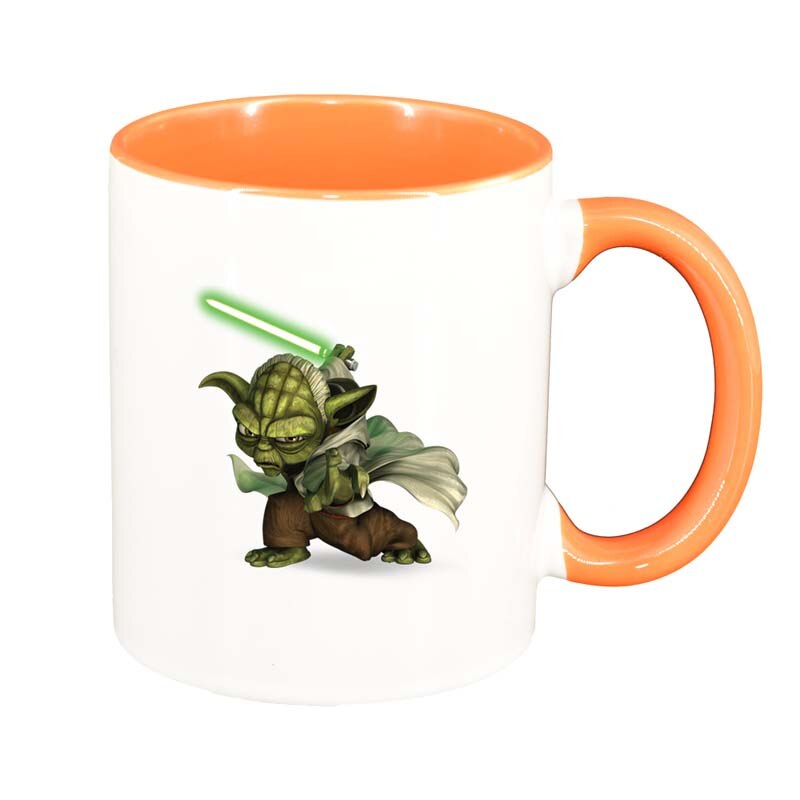 Cana Star Wars, Yoda, interior portocaliu, 330ml, D1324