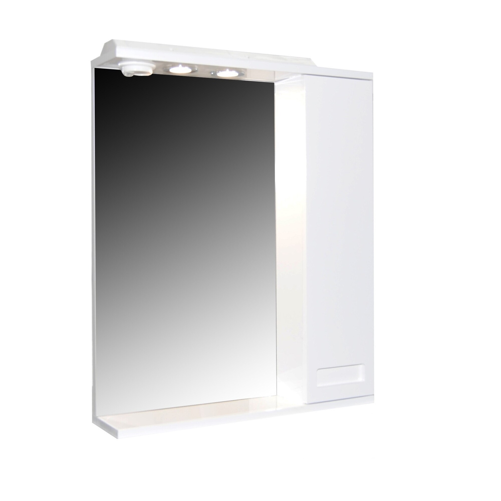 Oglinda cu dulap si iluminare led, Badenmob, seria 088, 60x71x14cm, alb