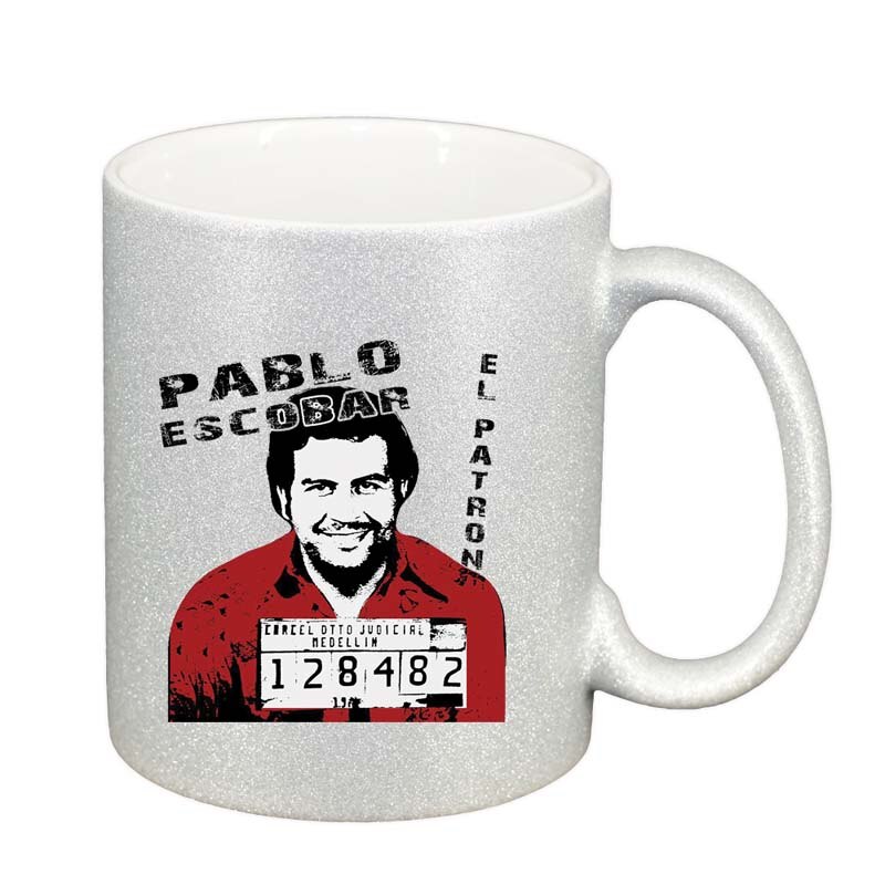 Cana Narcos - Pablo Escobar, argintiu sidefata glitter, 330ml, D1344