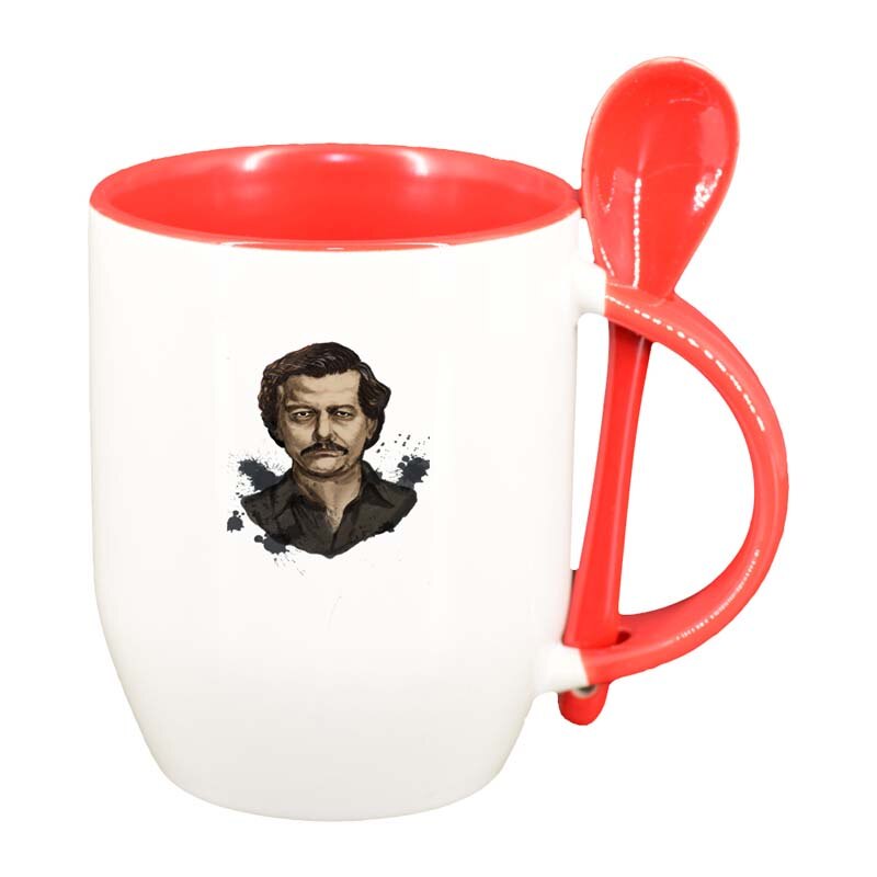 Cana Narcos - Pablo Escobar cu lingurita, interior rosu, 330ml, D1343
