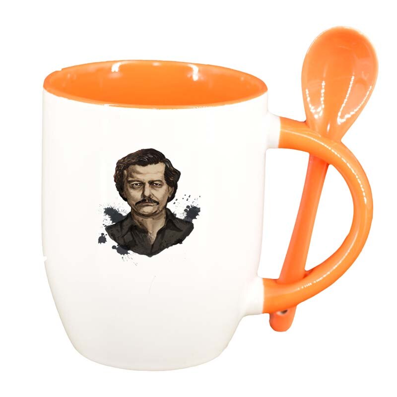 Cana Narcos - Pablo Escobar cu lingurita, interior portocaliu, 330ml, D1343