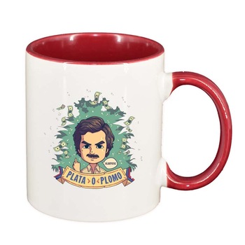 Cana Narcos - Pablo Escobar, interior rosu-inchis, 330ml, D1345 Cana Narcos - Pablo Escobar, interior rosu-inchis, 330ml, D1345