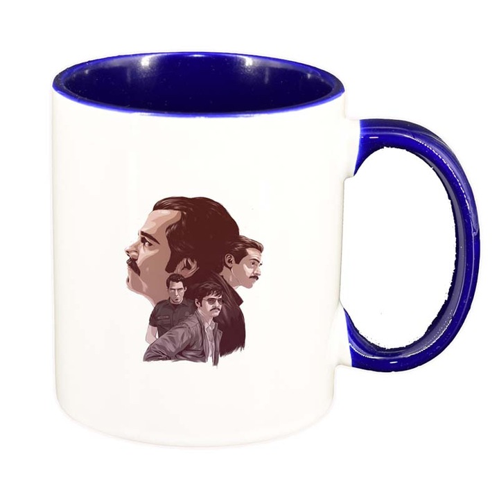 Bögre Narcos - Pablo Escobar, sötétkék belső, 330ml, D1346