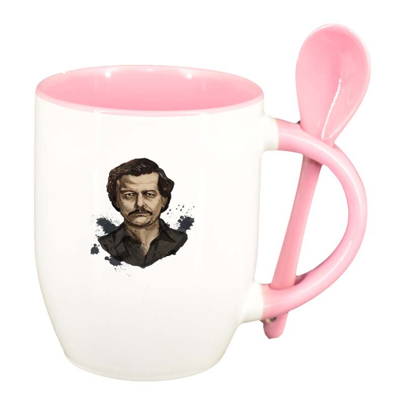 Cana Narcos - Pablo Escobar cu lingurita, interior roz, 330ml, D1343