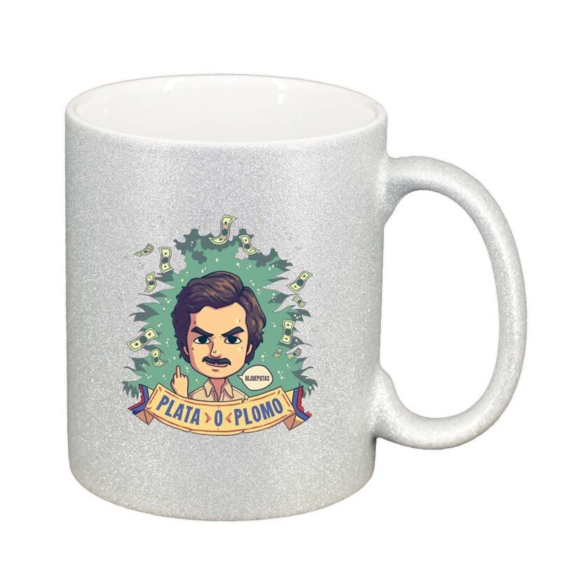 Cana Narcos - Pablo Escobar, argintiu sidefata glitter, 330ml, D1345