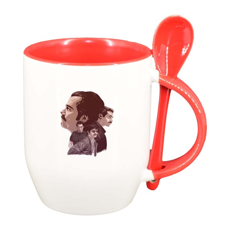 Cana Narcos - Pablo Escobar cu lingurita, interior rosu, 330ml, D1346