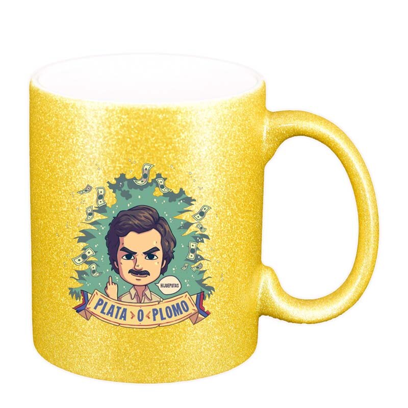 Cana Narcos - Pablo Escobar, auriu sidefata glitter, 330ml, D1345