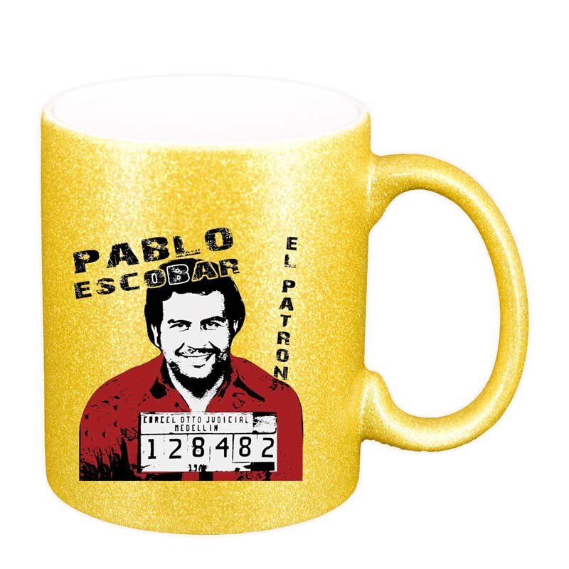 Cana Narcos - Pablo Escobar, auriu sidefata glitter, 330ml, D1344