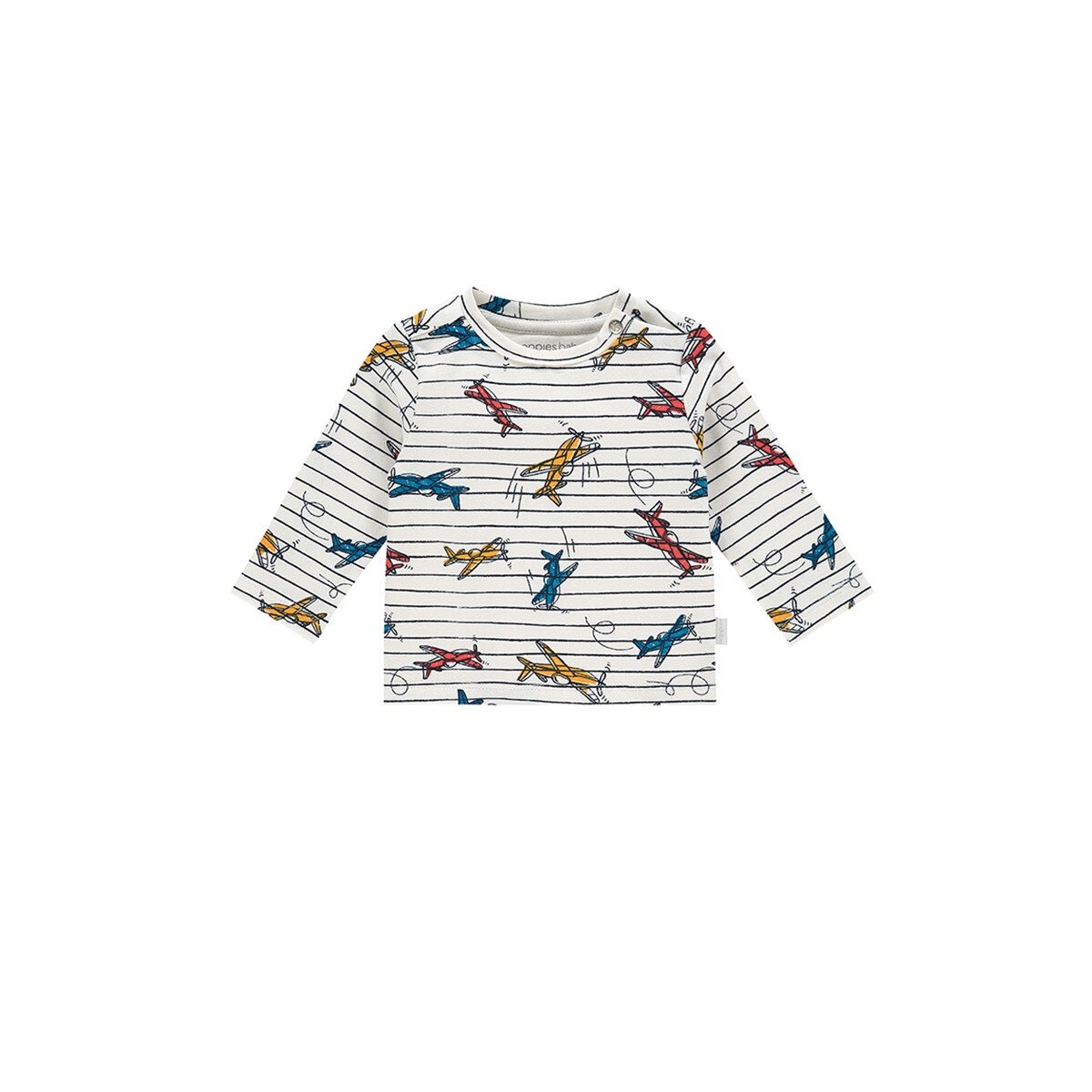 Bluza bebe, Noppies, Apollo Beach, cu avioane, alba