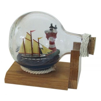 Vapor Sea Club in sticla rotunda, suport din lemn, L 10.5cm Vapor Sea Club in sticla rotunda, suport din lemn, L 10.5cm