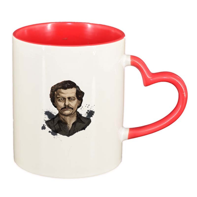 Cana Narcos - Pablo Escobar, interior rosu, maner inima, 330ml, D1343