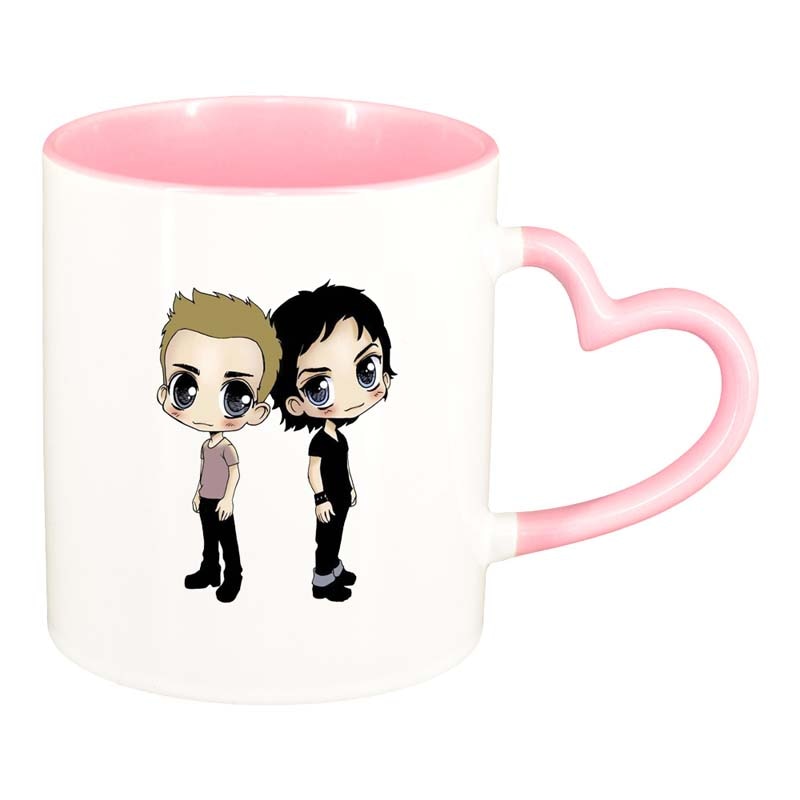 Cana Vampire Diaries, interior roz, maner inima, 330ml, D1350