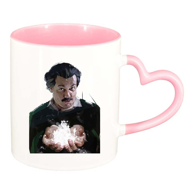 Cana Narcos - Pablo Escobar, interior roz, maner inima, 330ml, D1347