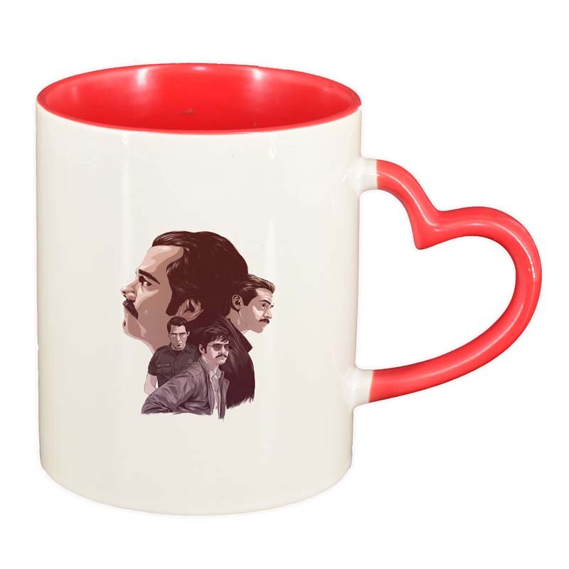 Cana Narcos - Pablo Escobar, interior rosu, maner inima, 330ml, D1346