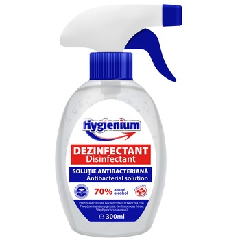 Solutie dezinfectanta Hygienium, cu 70 % alcool, efect antibacterian, 300 ml Solutie dezinfectanta Hygienium, cu 70 % alcool, efect antibacterian, 300 ml