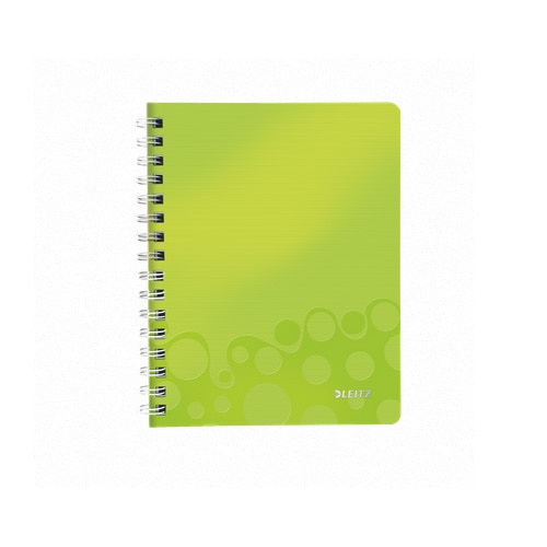 Caiet de birou Leitz Wow A5, PP, dictando, verde metalizat