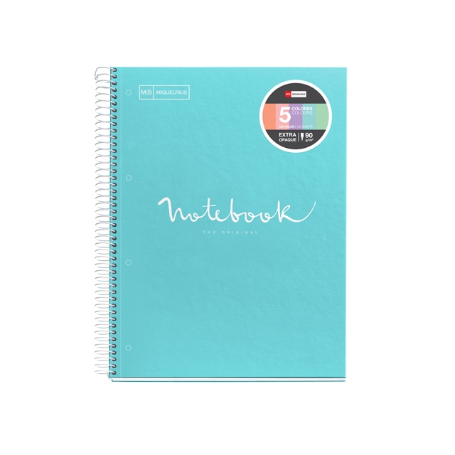 Caiet A4, patratele, 120 file, coperta carton, Emotions Skyblue, Miquelrius