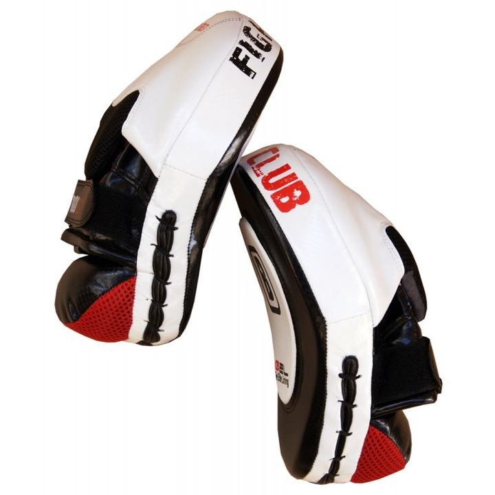 Set Palmare "Super-Fight", Budo Best, Alb/Negru, Piele naturala