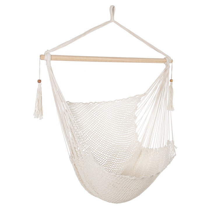 Хамак, Тип висящ стол, 100х130 см, Бял