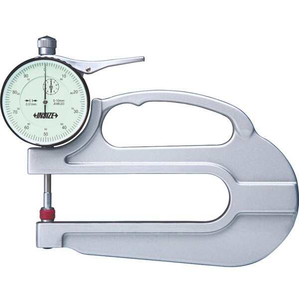 Aparat de masurare a grosimii Insize, Varf plat, 0-10mm, Gradatie 0.01mm