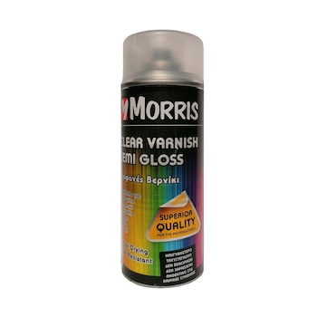 Spray lac incolor semi-lucios, 400 ml, Morris, pentru suprafete din lemn, metal, aluminiu, sticla, piatra si diferite mase plastice Spray lac incolor semi-lucios, 400 ml, Morris, pentru suprafete din lemn, metal, aluminiu, sticla, piatra si diferite mase plastice