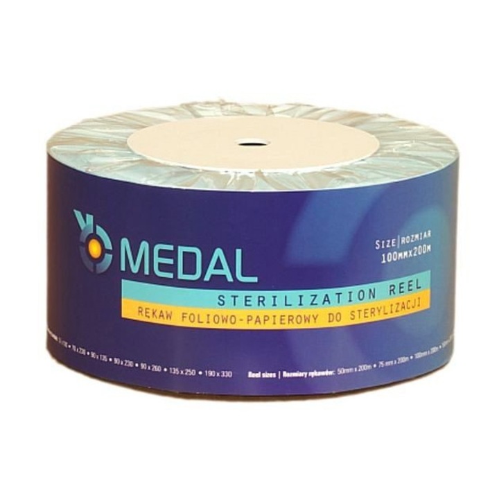 Rola pungi de sterilizare autoadezive pentru autoclav, 100mm x 200m