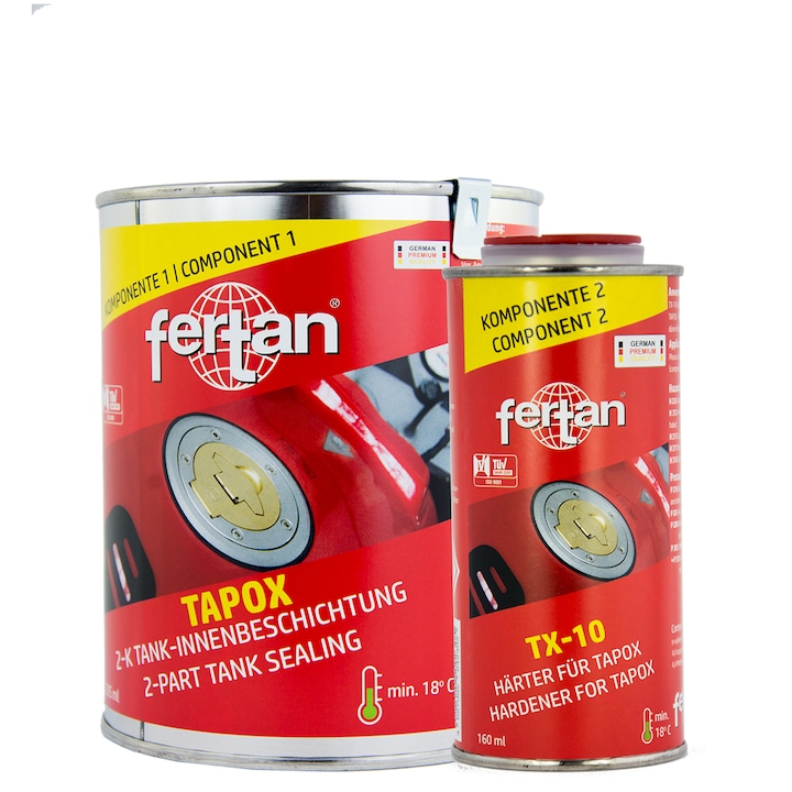 Set rasina de etansare, protectie rezervoare Fertan Tapox 2K + intaritor TX10 - volum rezervor 20 - 45 l