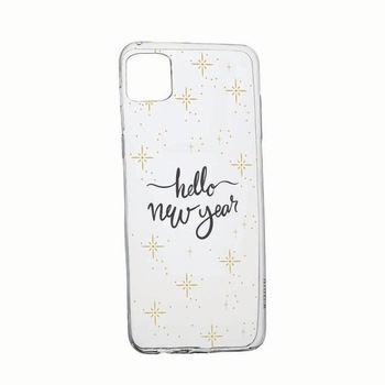 Husa Silicon Compatibila cu Apple iPhone 13 Pro Max, rezistenta la uzura, anti-alunecare, Hello New Year, 173 Husa Silicon Compatibila cu Apple iPhone 13 Pro Max, rezistenta la uzura, anti-alunecare, Hello New Year, 173