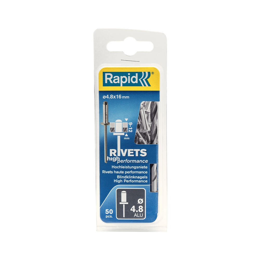 Nituri Rapid High Performance diametru 4.8mm x 16mm, aluminiu, burghiu metal inclus, 50 buc/set 5000390