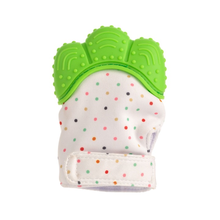 OEM Coccorito szilikon kesztyű fogzás esetére, zöld