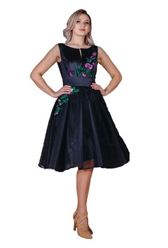 rochie de seara ocazie culoare neagra cu flori dantela captusita m 40 ro imagen 44_0_
0