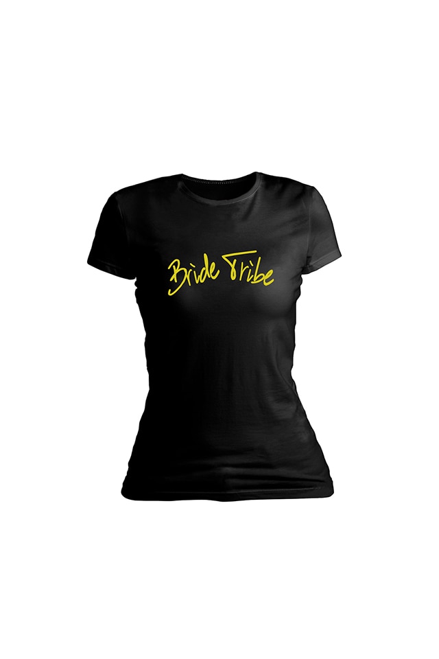 Tricou personalizat, Bride Tribe, pentru dama, Negru