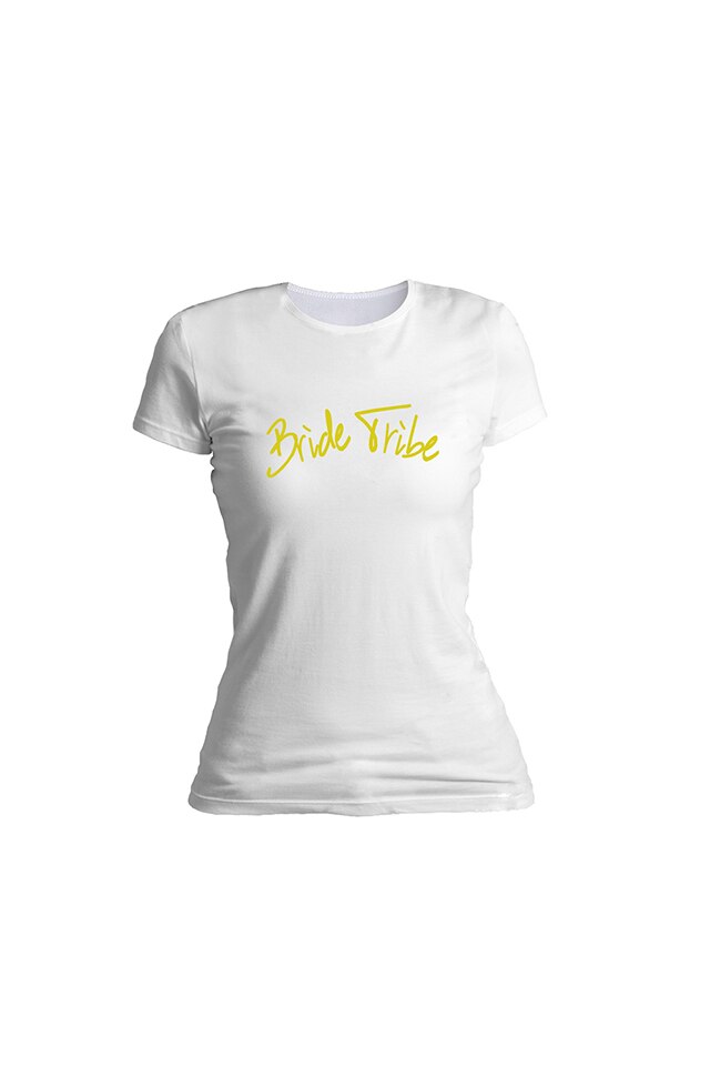Tricou personalizat, Bride Tribe, pentru dama, Alb