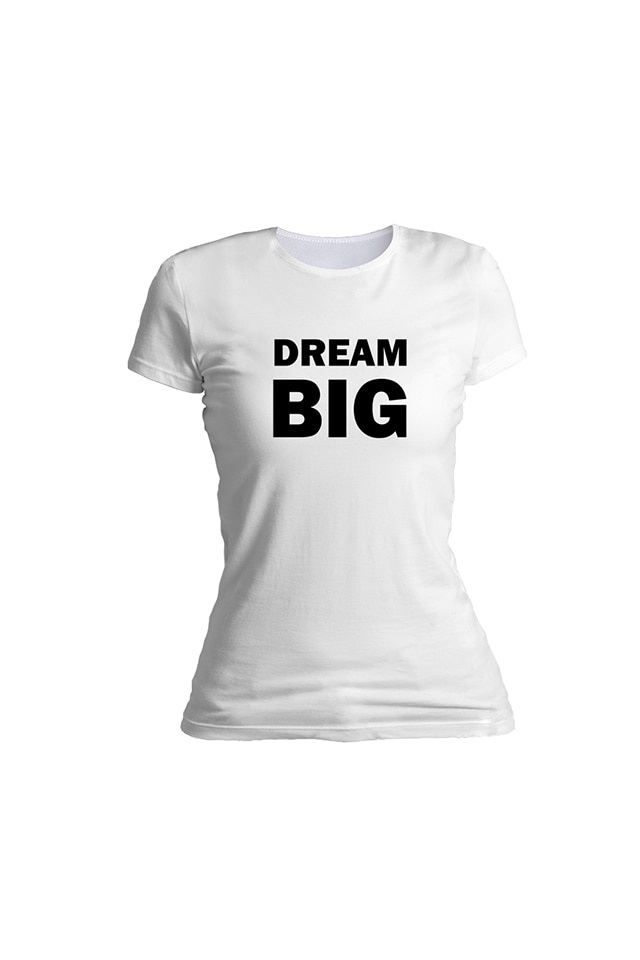 Tricou personalizat, Dream Big, pentru dama, Alb, Alb
