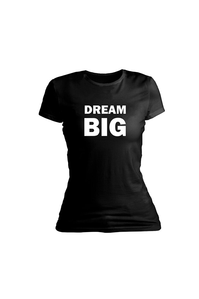 Tricou personalizat, Dream Big, pentru dama, Negru, Negru