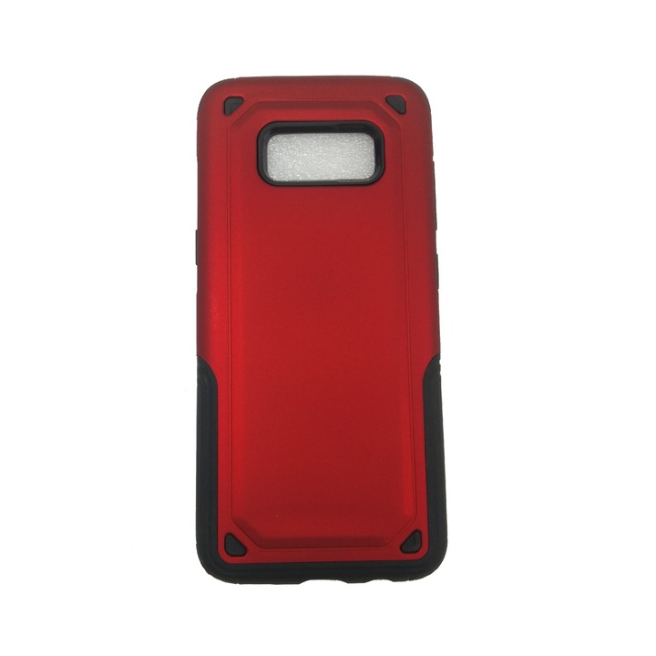 Husa compatibila cu Samsung Galaxy S8, silicon cu policarbonat, Rosu, carcasa antisoc