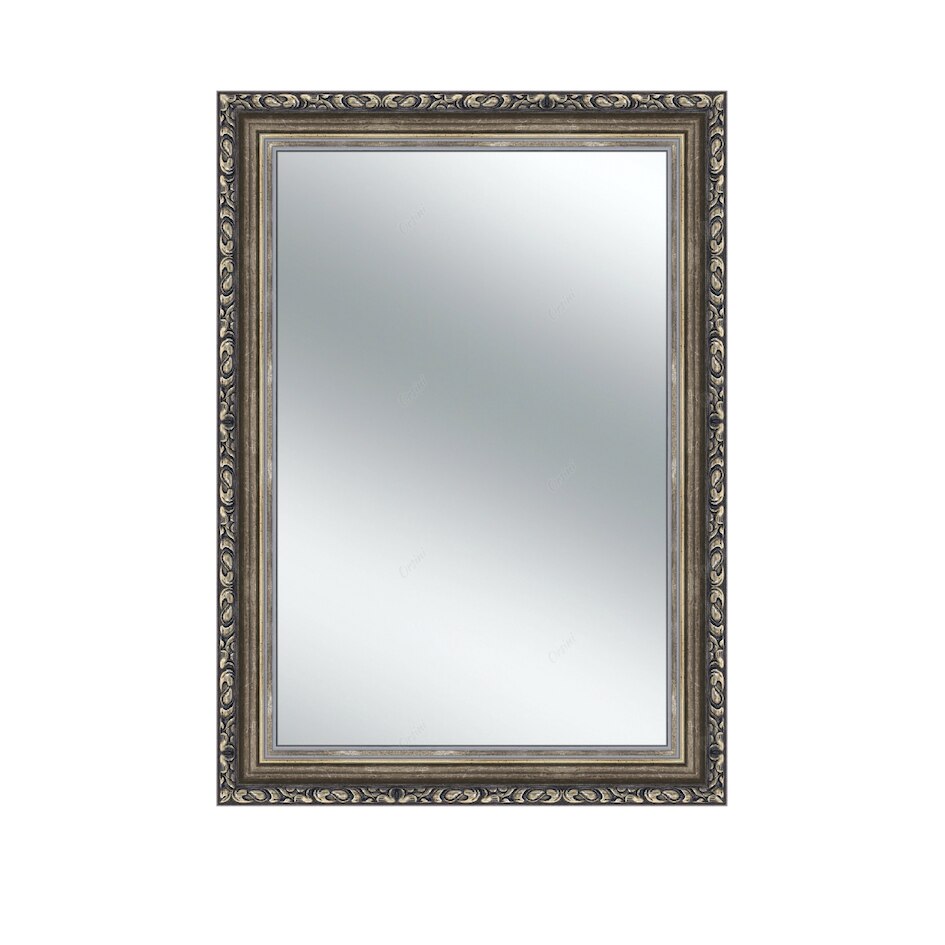 Oglinda decorativa lemn, 70 x 90cm, H66m argintiu, Orsini