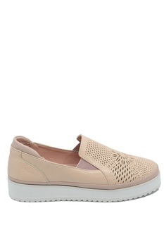 Pantofi dama casual roz sidefat din piele naturala Pantofi dama casual roz sidefat din piele naturala